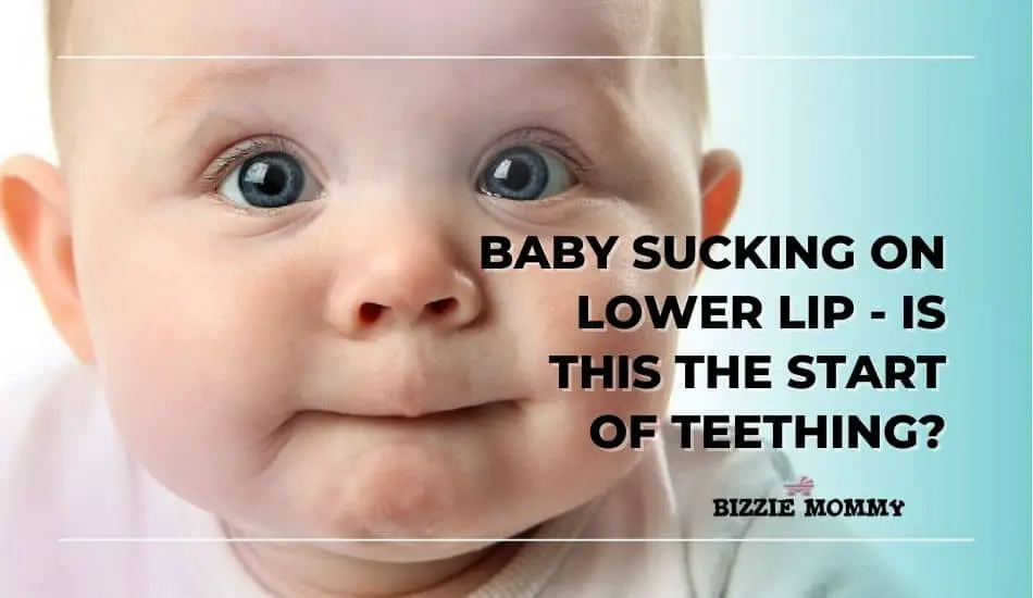 baby sucking on lower lip